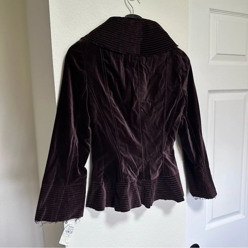 Easton Pearson Velvet Blazer in Deep Brown - Picture 2 of 14